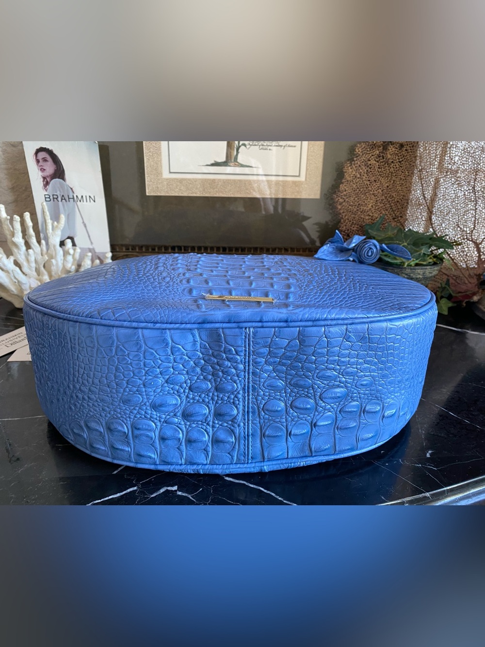 🫐 Brahmin Blue Regatta Keepsake Kathleen Rose Shoulder Bag NWT - Picture 10 of 12